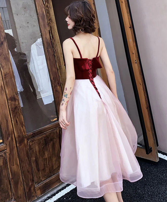 Pink Sweetheart Neck Tulle Short Prom Dress, Homecoming Dress - Deanwangkt