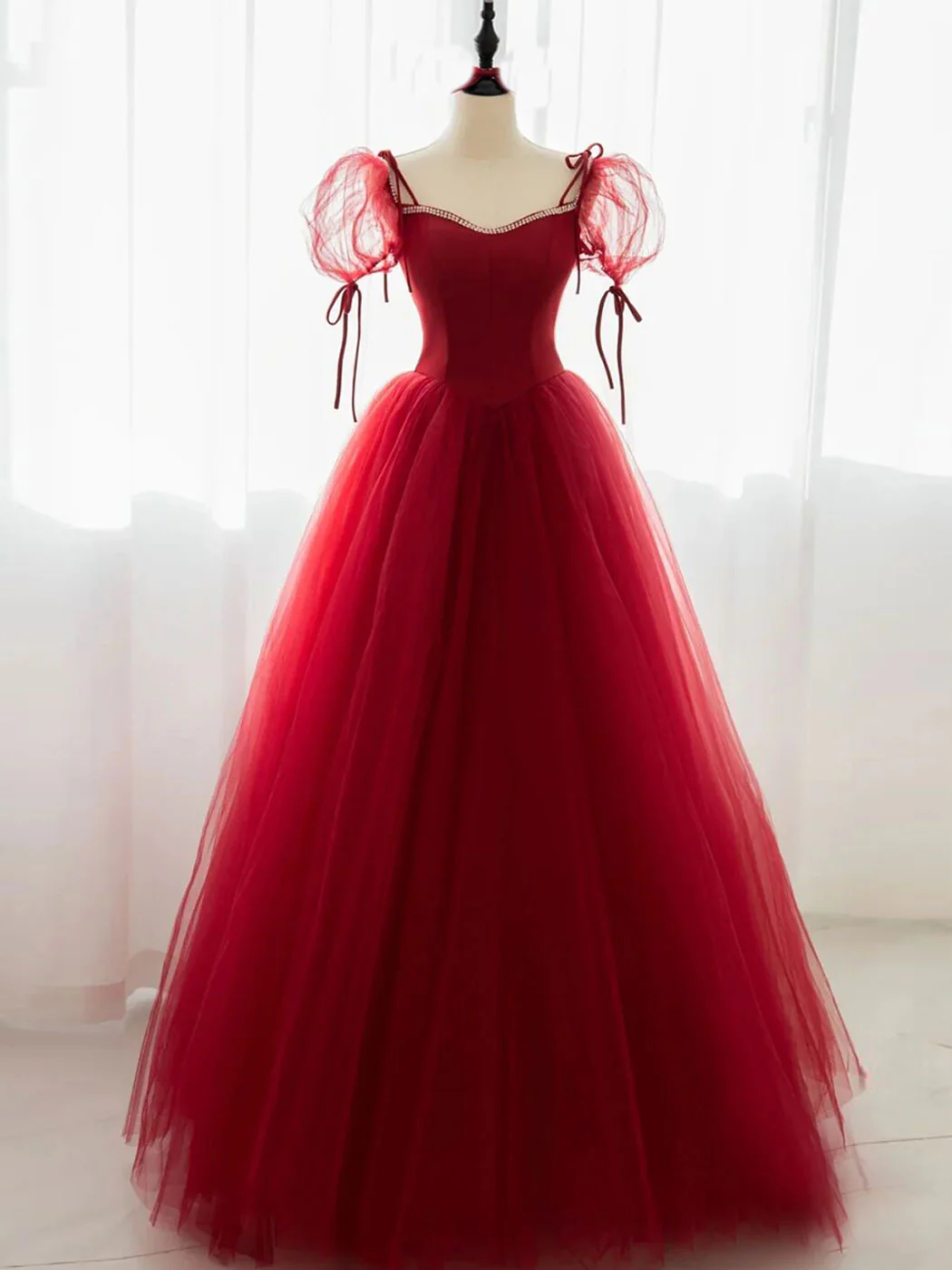 Burgundy Long Prom Dresses, Burgundy Formal Graduation Dresses - Deanwangkt