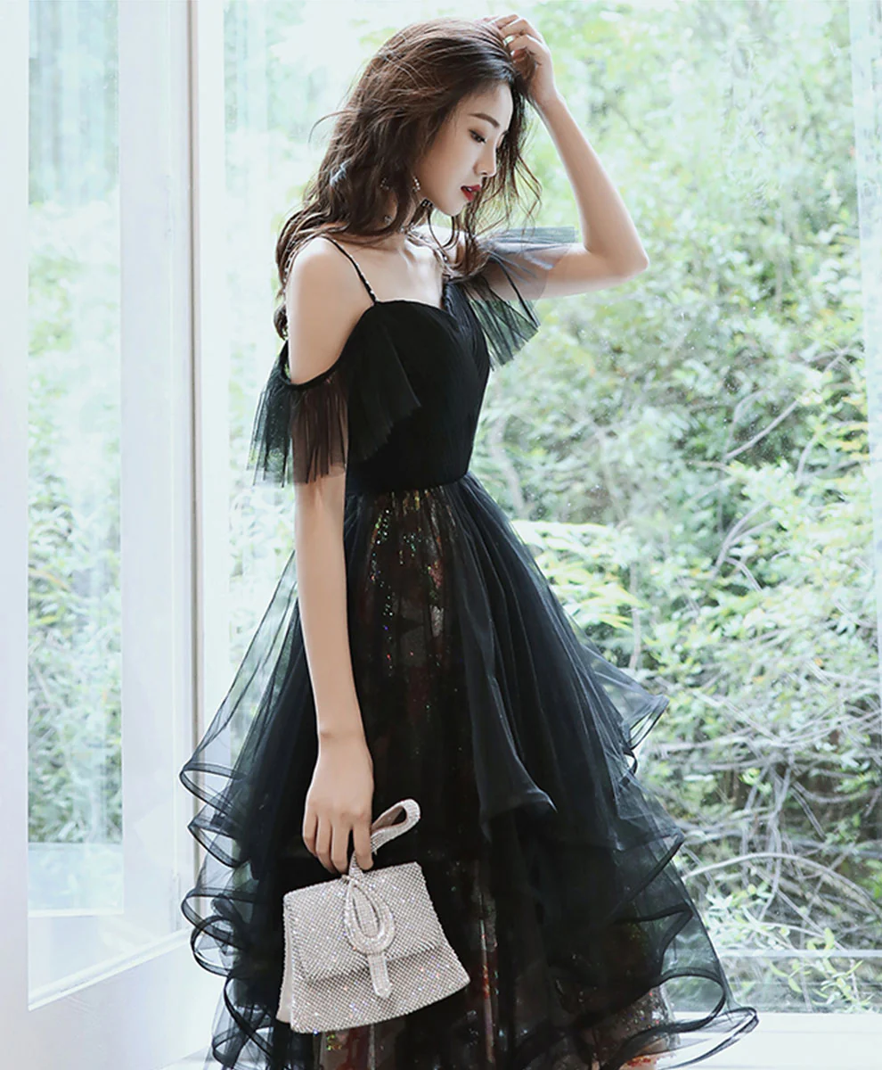 Black Tulle Short Prom Dress Black Homecoming Dress - Deanwangkt