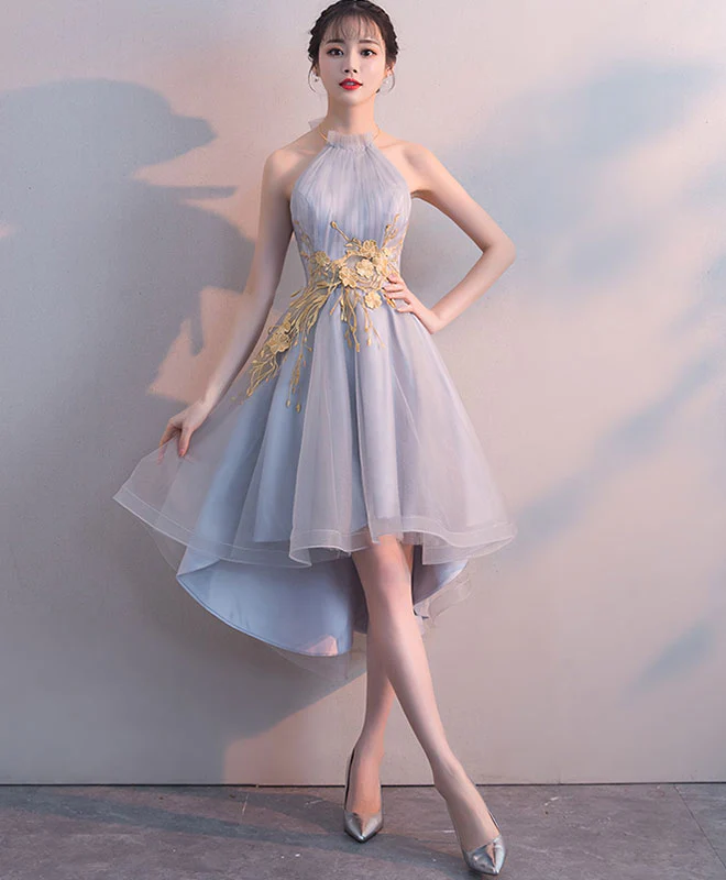 Cute Tulle Lace Short  Prom Dress, High Low Evening Dress, Homecoming Dress - Deanwangkt