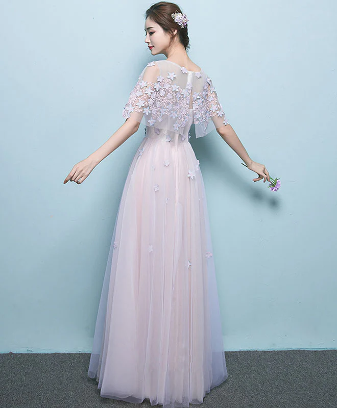 Simple Tulle Lace Long Prom Dress, Tulle Evening Dress - Deanwangkt