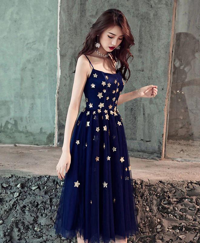 Blue Tulle Short Prom Dress Blue Tulle Homecoming Dress - Deanwangkt