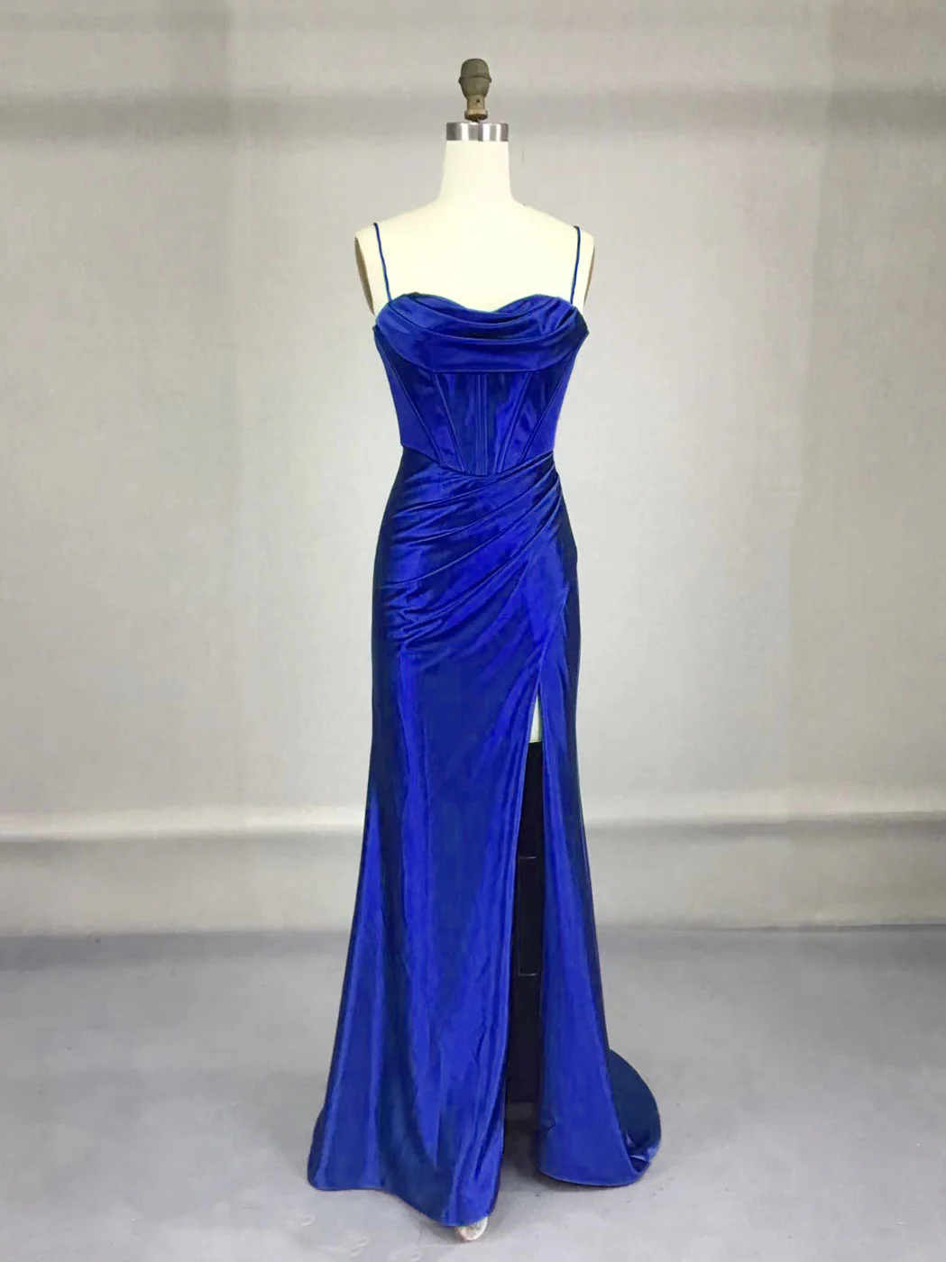 Green Satin Long Prom Dresses, Green Mermaid Long Formal Dresses - Deanwangkt