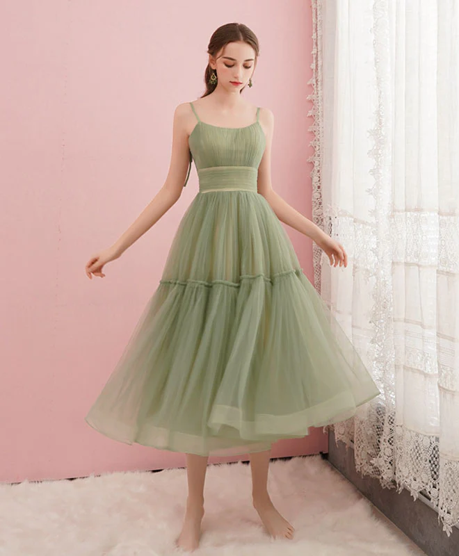 Cute Green Tulle Short Prom Dress Simple Tulle Homecoming Dress - Deanwangkt