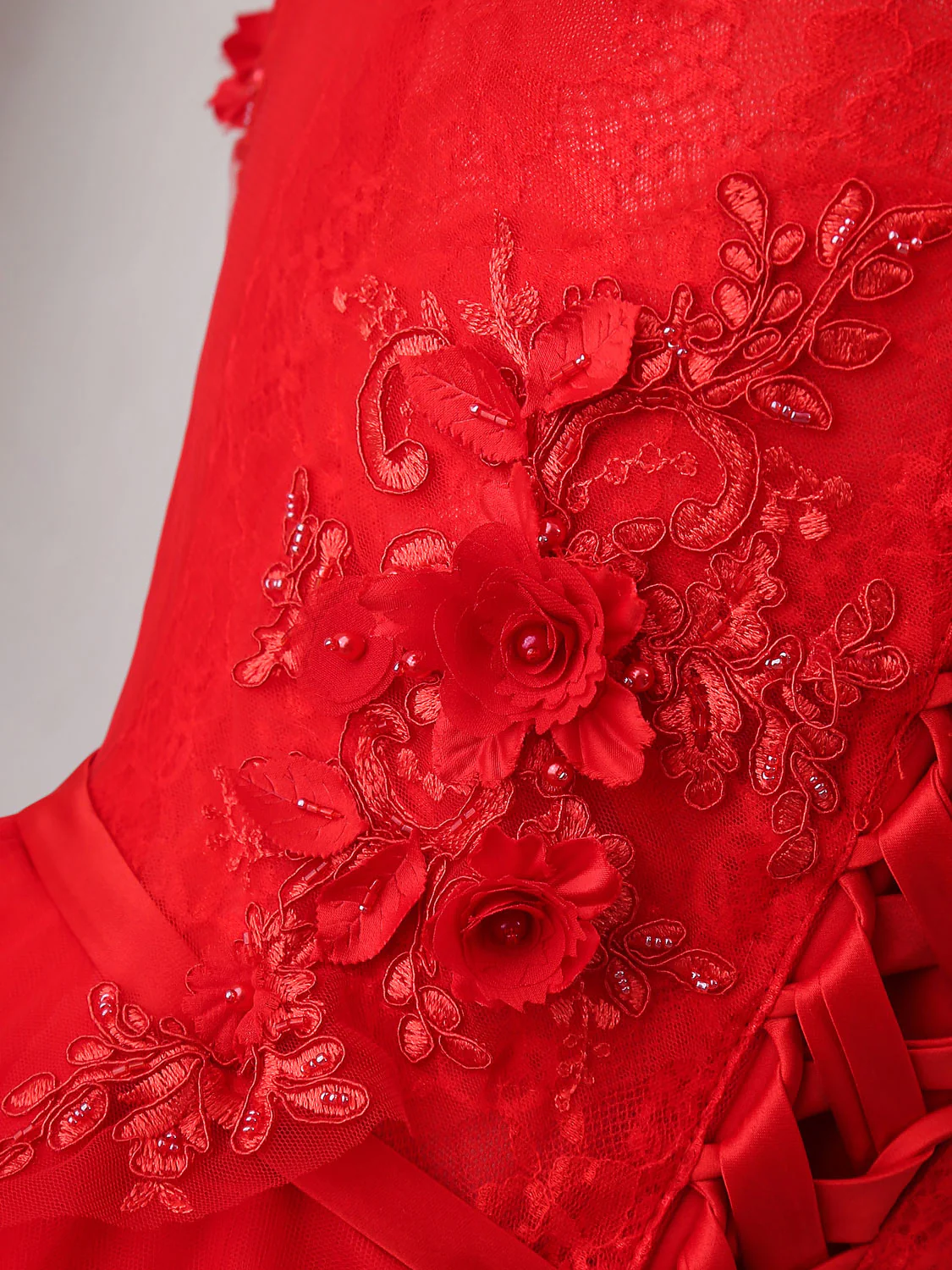 Red Tulle Lace Off Shoulder Short Prom Dress, Red Homecoming Dress - Deanwangkt