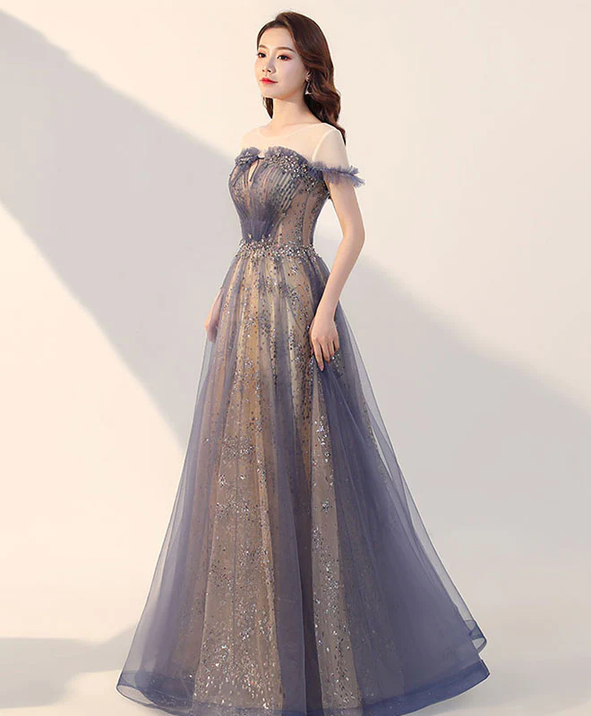 Elegant Tulle Long Prom Dress, Tulle Formal Dress - Deanwangkt