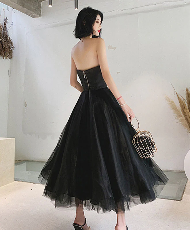 Black Tulle Short Prom Dress, Black Homecoming Dress - Deanwangkt