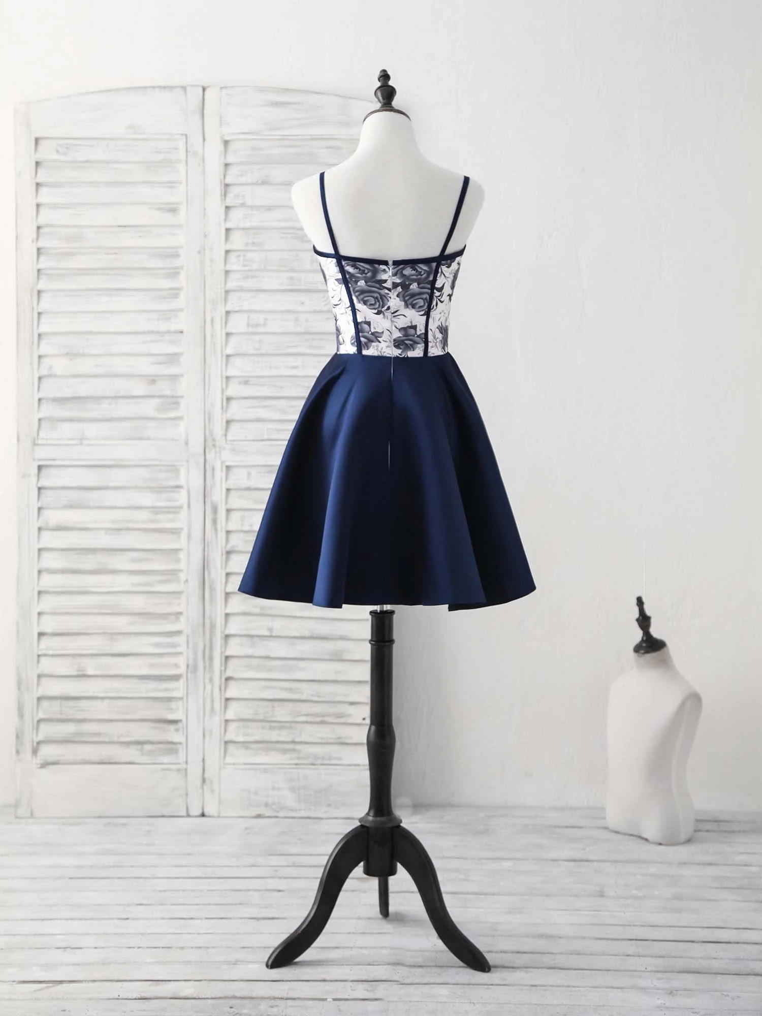 Simple Sweetheart Dark Blue Short Prom Dress Blue Homecoming Dress - Deanwangkt