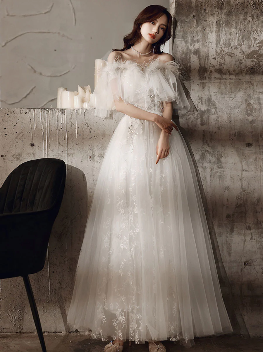 Unique Sweetheart Neck A line Long Prom Dress, Lace Long Formal Graduation Evening Dresses - Deanwangkt