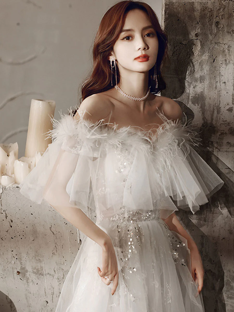 Unique Sweetheart Neck A line Long Prom Dress, Lace Long Formal Graduation Evening Dresses - Deanwangkt