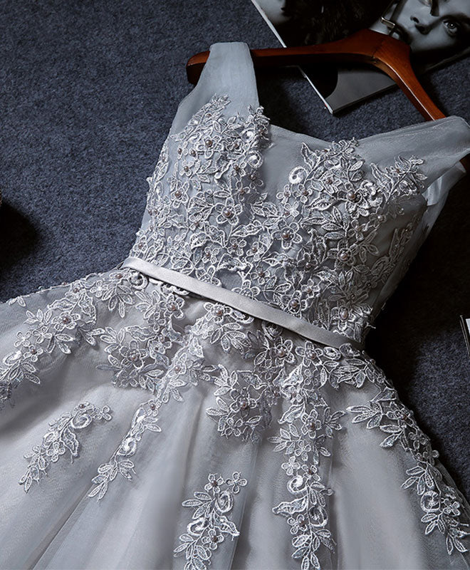 Cute A Line Tulle Lace Short Prom Dress, Homecoming Dress - Deanwangkt