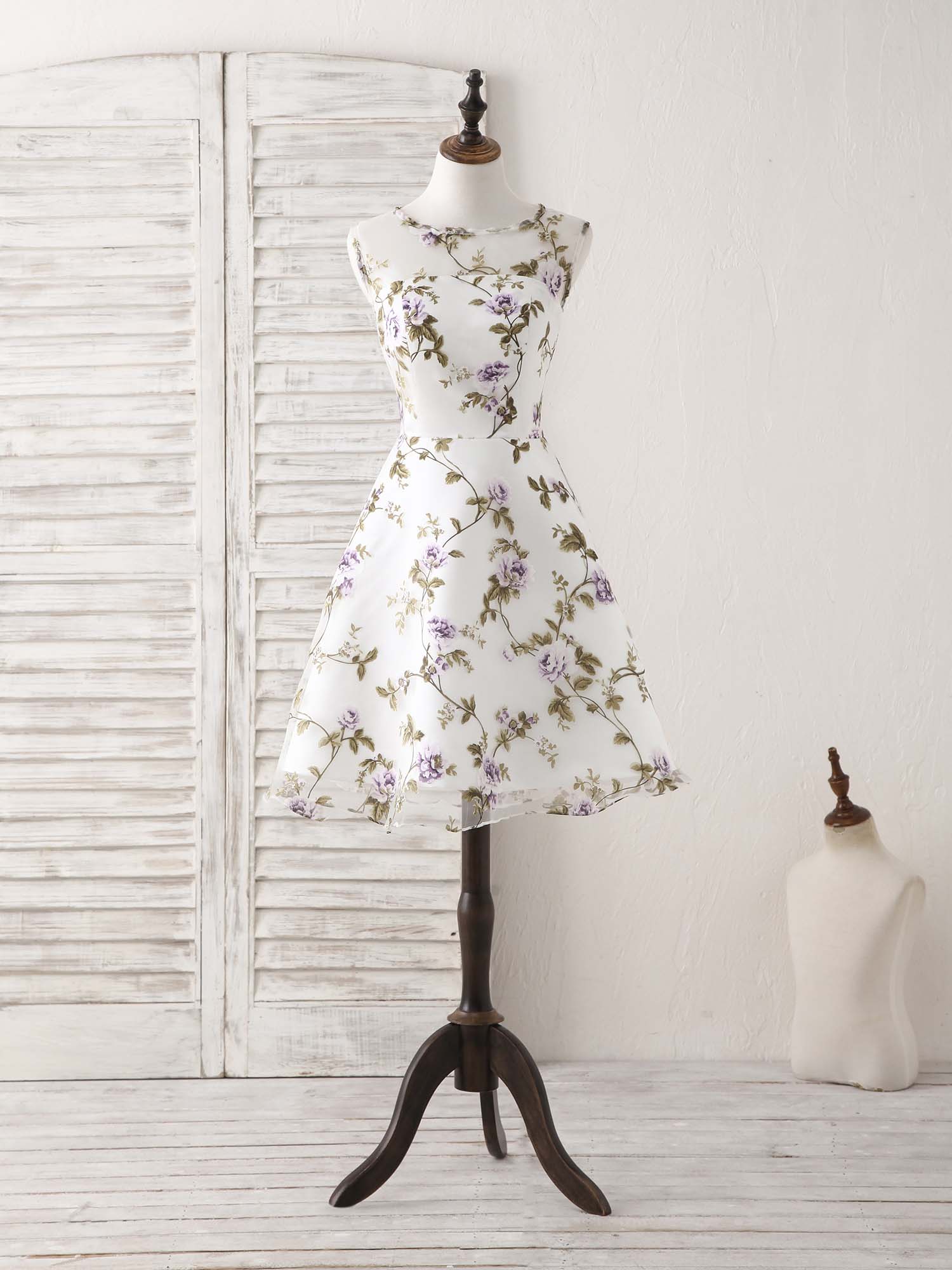 Cute Round Neck Tulle Short Prom Dress, Bridesmaid Dress - Deanwangkt