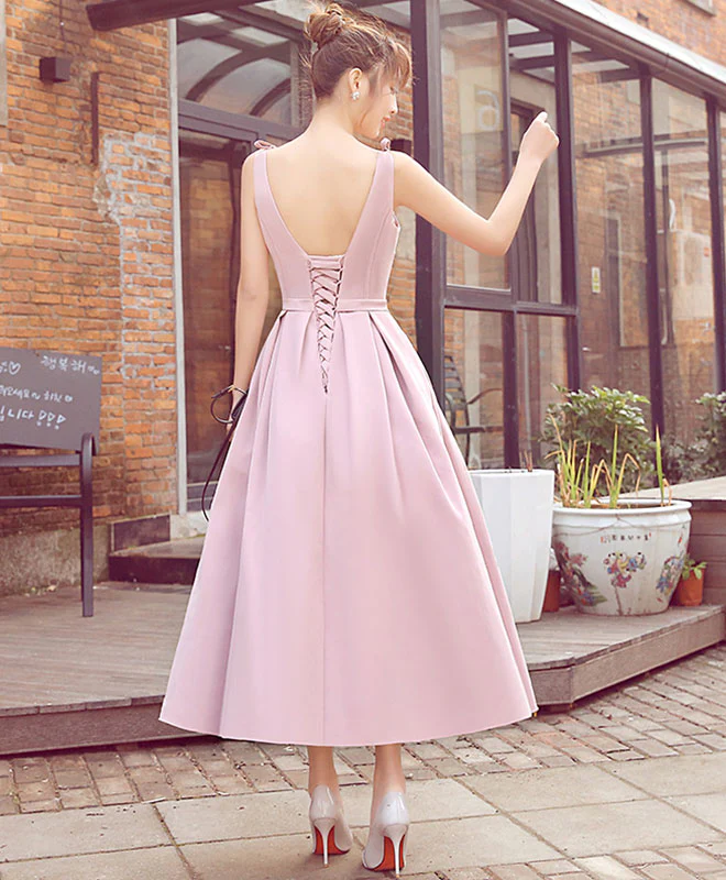 Stylish Pink V Neck Short Prom Dress,  Evening Dress - Deanwangkt