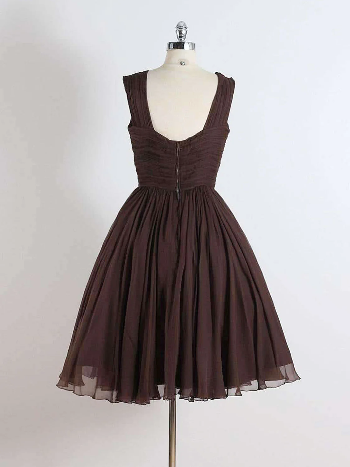 Brown A-Line Short Prom Dresses, Brown Short Formal Dress - Deanwangkt