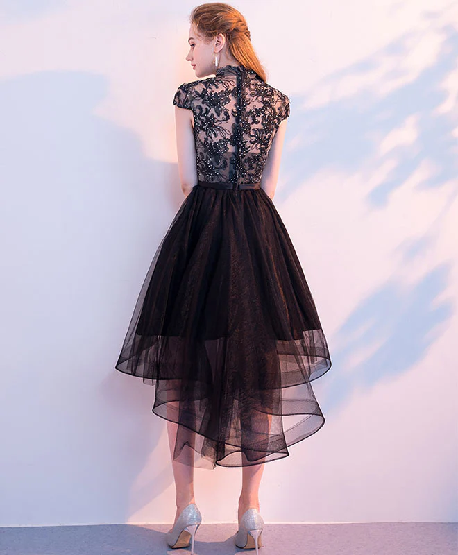 Cute Black Tulle Short Prom Dress, Black Homecoming Dress - Deanwangkt