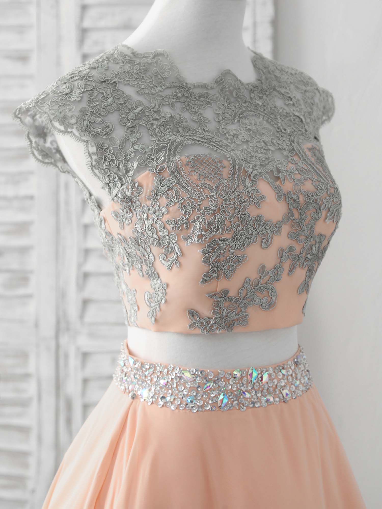 Unique Two Pieces Lace Short Prom Dress, Homecoming Dress - Deanwangkt