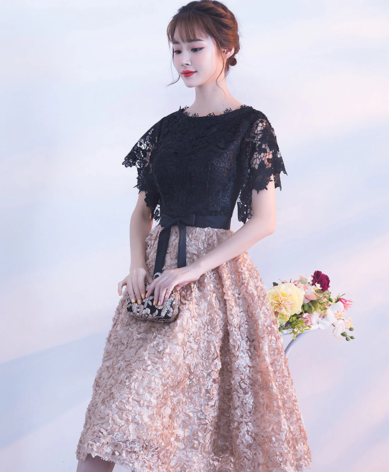 Cute A Line Lace Short Prom Dress, Homecoming Dress - Deanwangkt