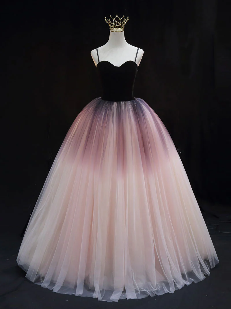 Unique sweetheart neck tulle long prom dress formal evening dress - Deanwangkt