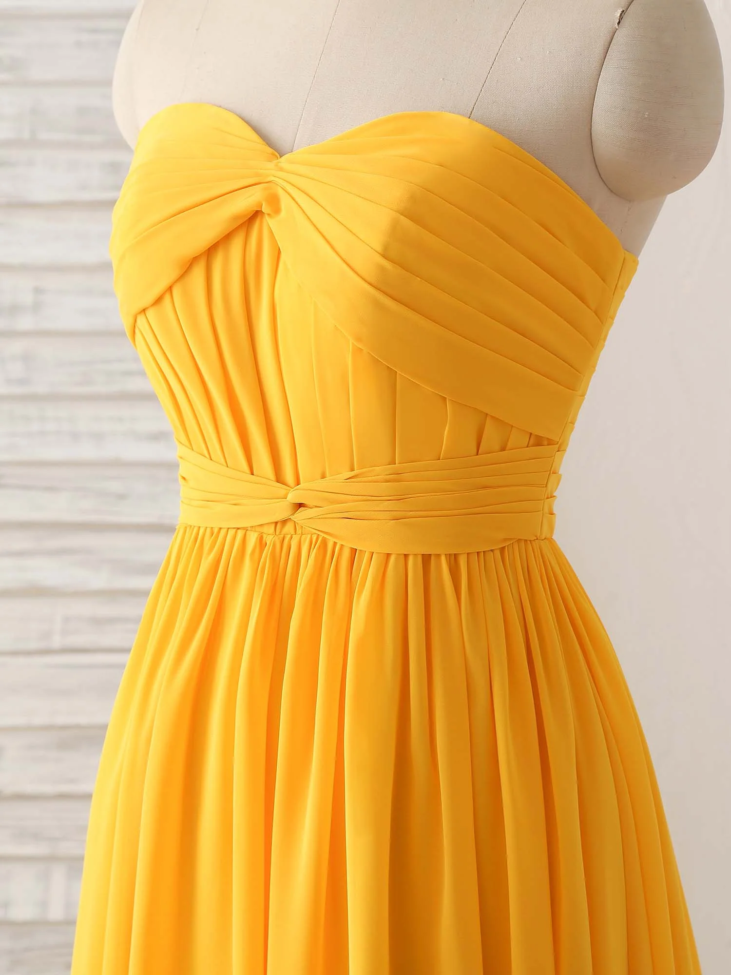 Simple Chiffon Yellow Long Prom Dress Simple Bridesmaid Dress - Deanwangkt