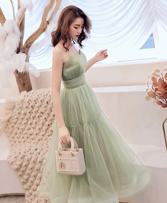 Simple Green Tulle Short Prom Dress Green Tulle Homecoming Dress - Deanwangkt