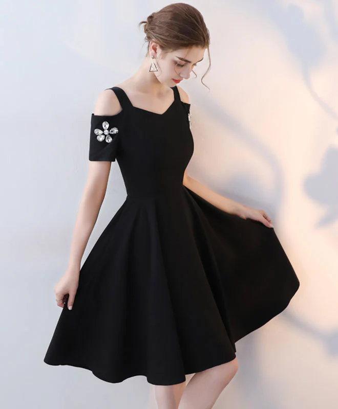 Cute Black Short Prom Dress, Short Party Dress - Deanwangkt