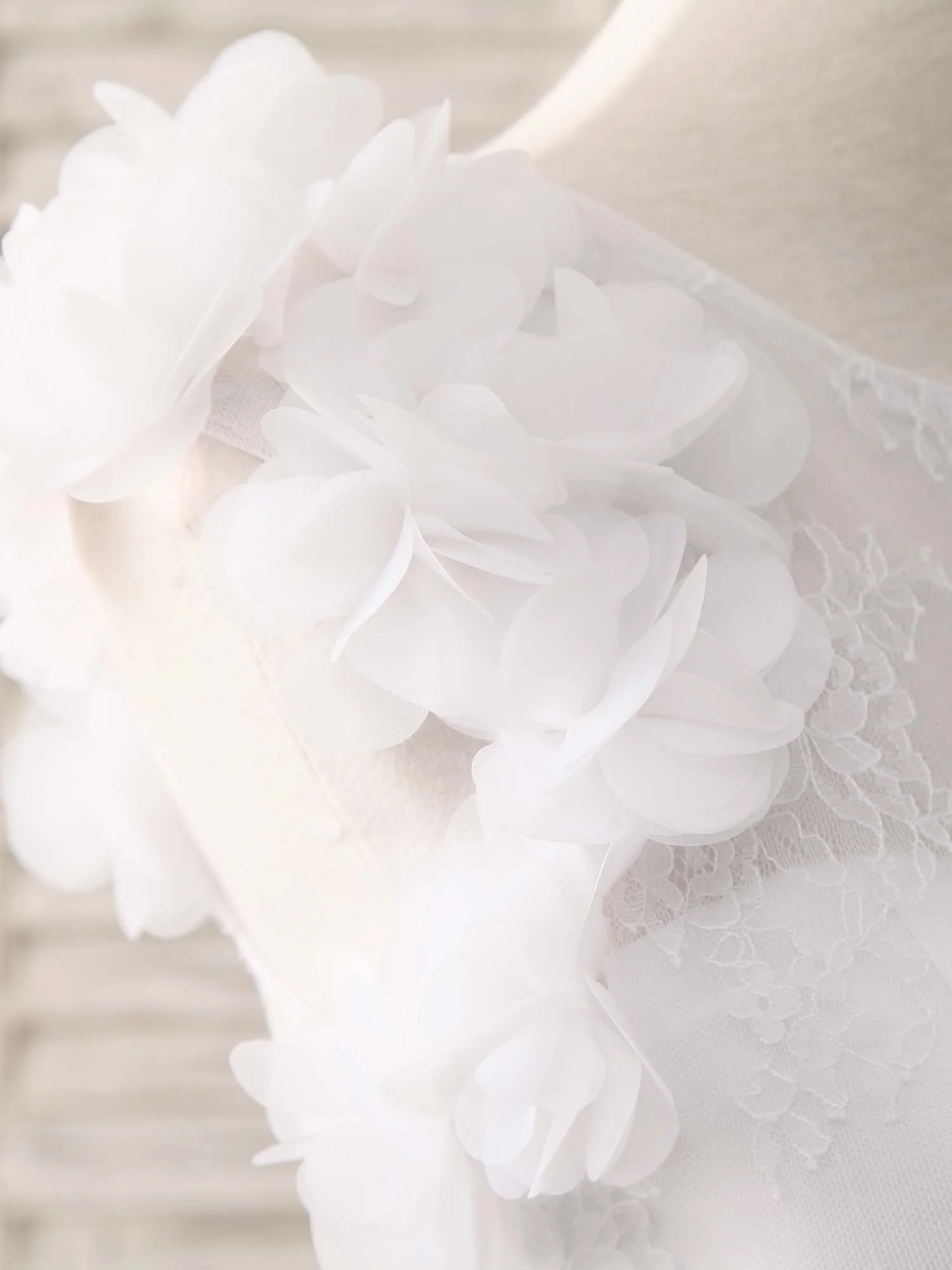 White A-Line Lace Tulle Long Prom Dress, White Evening Dress - Deanwangkt