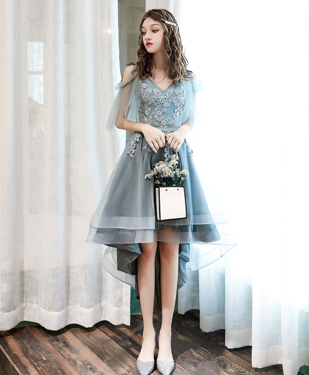 Green Tulle Lace Short Prom Dress, Green Homecoming Dress - Deanwangkt