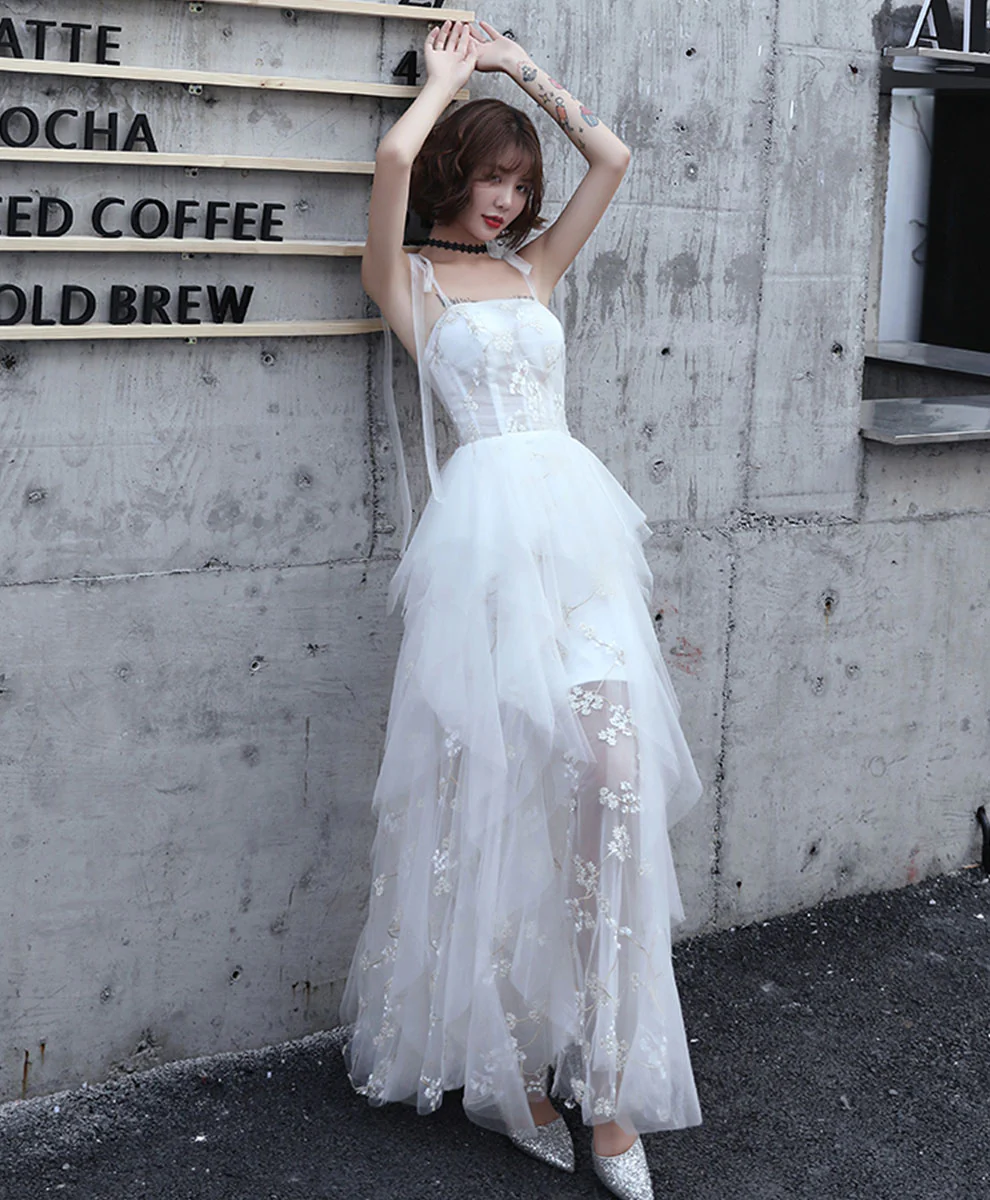 White Sweetheart Tulle Prom Dress White Homecoming Dress - Deanwangkt