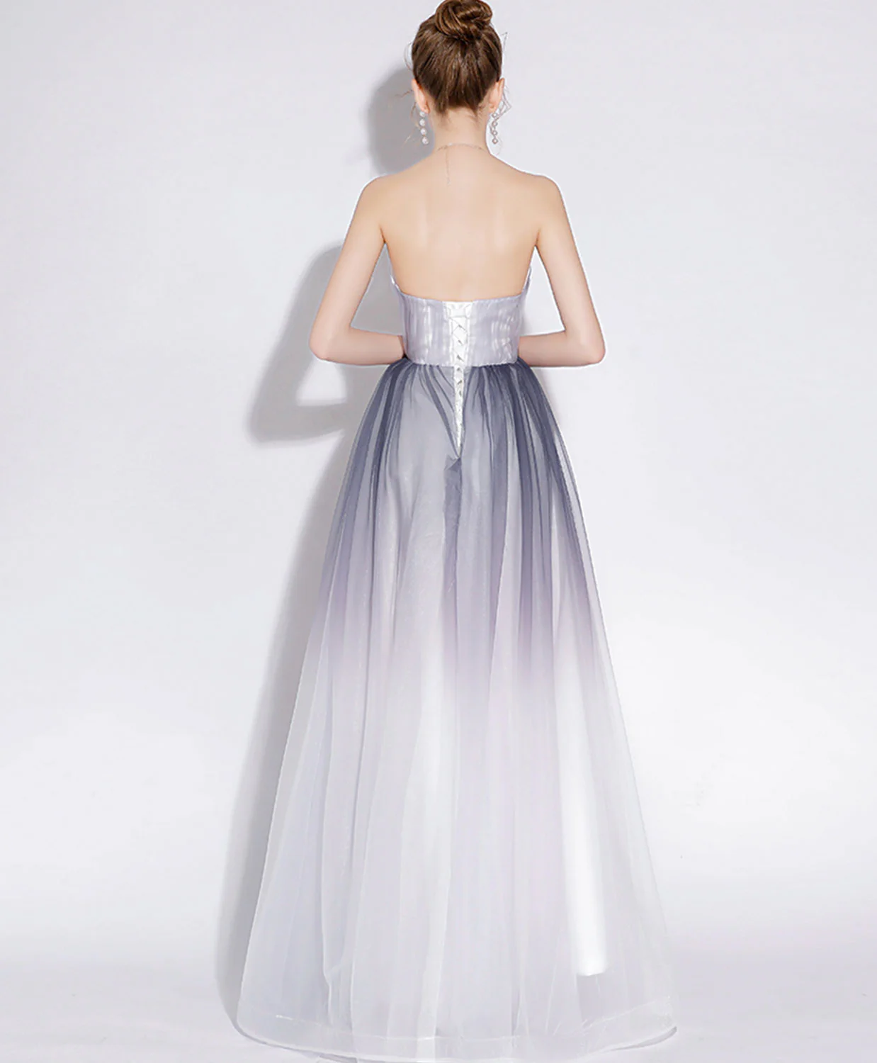 Simple Tulle Lace Long Prom Dress, Tulle Formal Long Evening Dresses - Deanwangkt