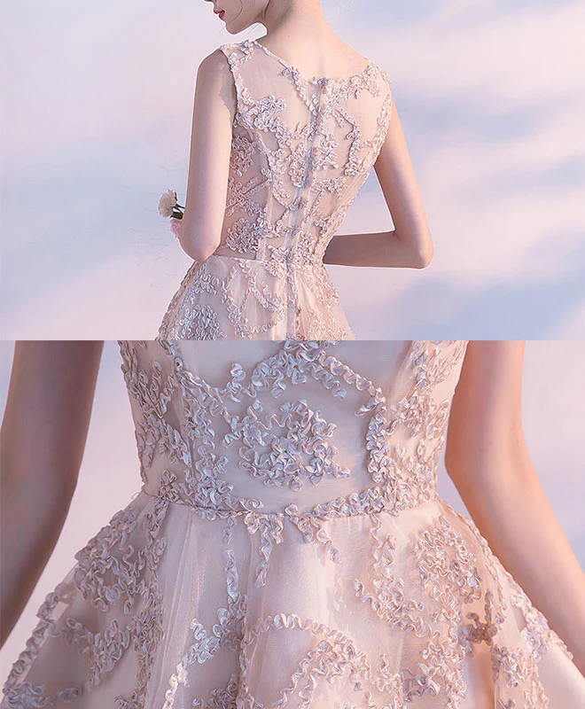 Champagne High Low Short Prom Dress, Cute Homecoming Dress - Deanwangkt