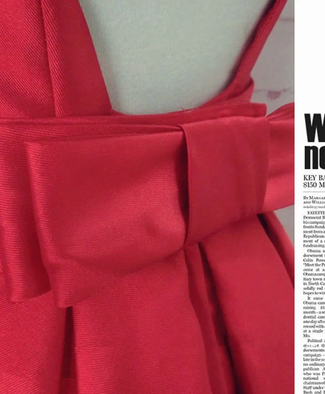 Cute Red A Line Satin Short Prom Dress, Backless Red Homecoming Dresses - Deanwangkt