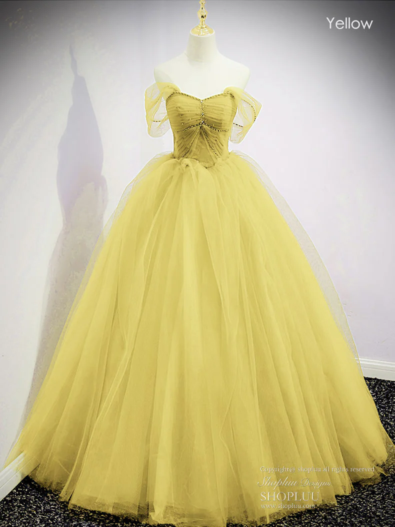 Unique Sweetheart Off Shoulder Lace Long Prom Dress, Tulle Formal Dresses - Deanwangkt