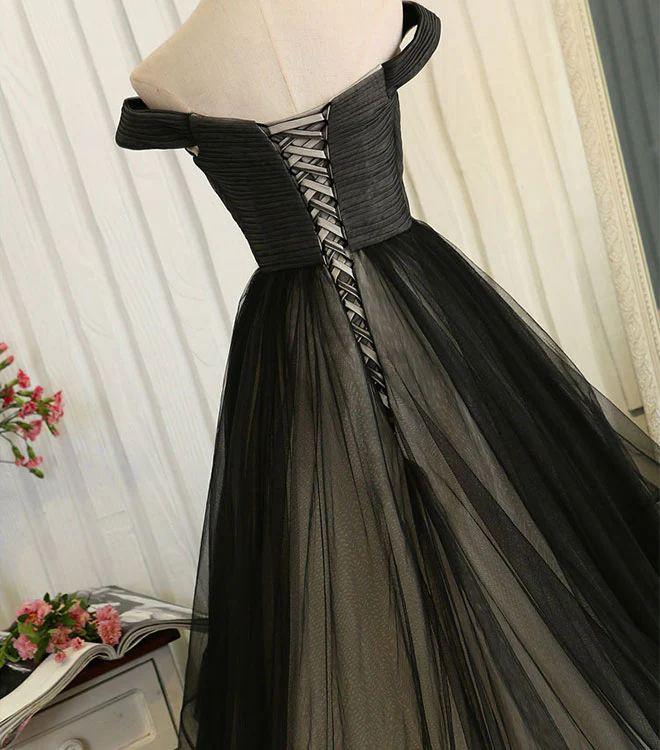 Custom Made  Tulle  Off Shoulder Long Prom Dress, Evening Dress - Deanwangkt