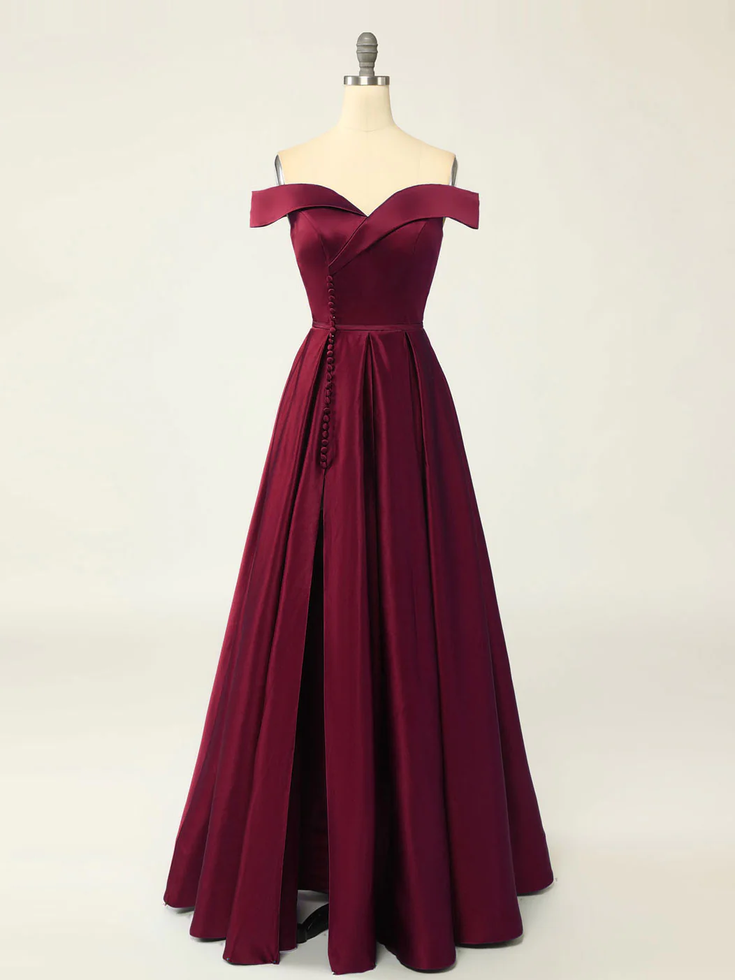 A-Line Green Off Shoulder Long Prom Dresses, Green Formal Evening Dresses - Deanwangkt