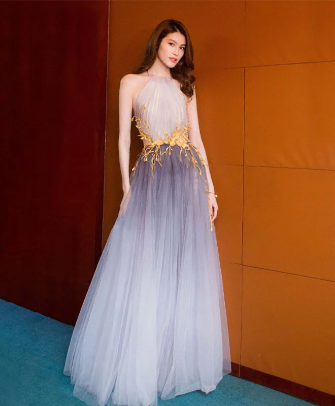 Stylish Tulle Lace Long Prom Dress, Lace Evening Dress - Deanwangkt