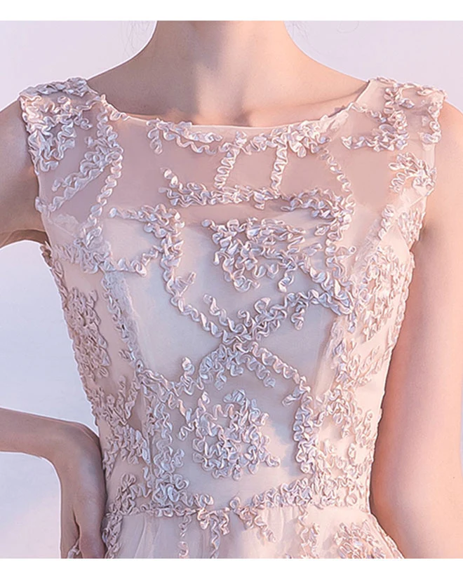 Champagne High Low Short Prom Dress, Cute Homecoming Dress - Deanwangkt