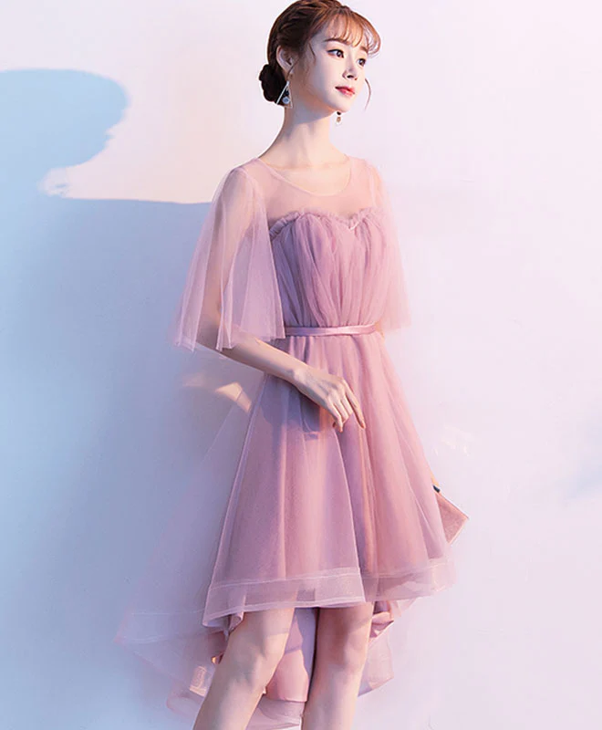 Pink Tulle Short Prom Dress, Pink Tulle Homecoming Dress - Deanwangkt