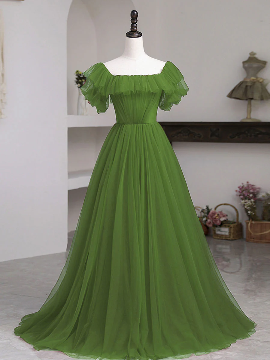 Simple Burgundy A line Long Prom Dresses, Burgundy Bridesmaid Dresses - Deanwangkt