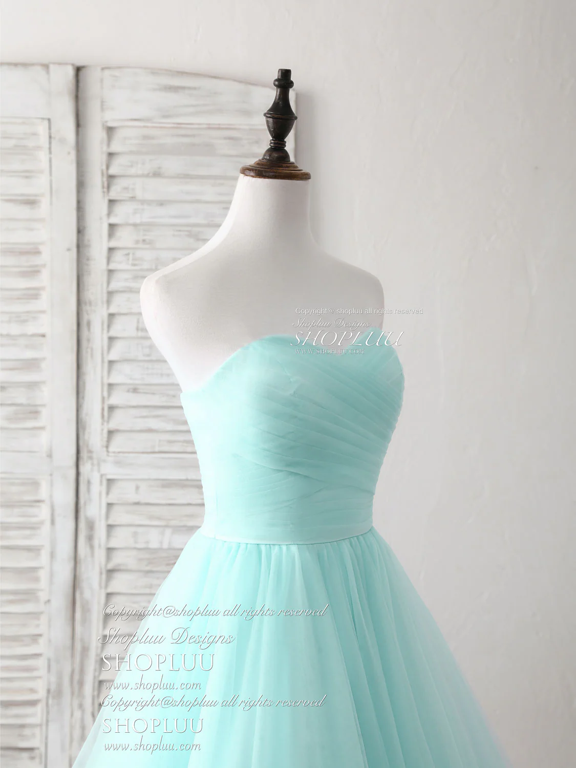 Simple Sweetheart Light Green Tulle Long Prom Dress, Green Evening Dress - Deanwangkt