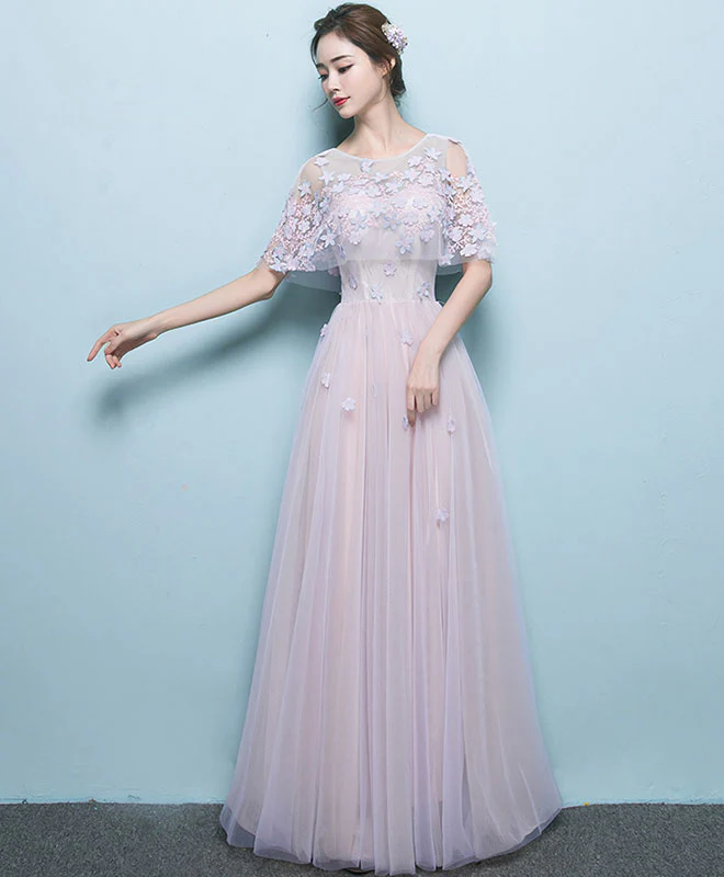 Simple Tulle Lace Long Prom Dress, Tulle Evening Dress - Deanwangkt