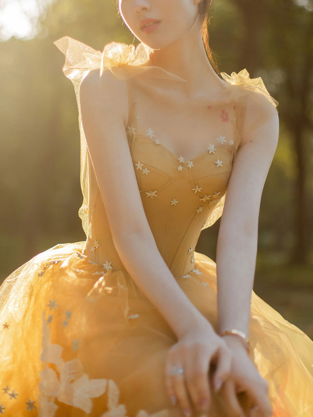 Elegant Tulle Lace A Line Long Prom Dress, Tulle Lace Graduation Dresses - Deanwangkt