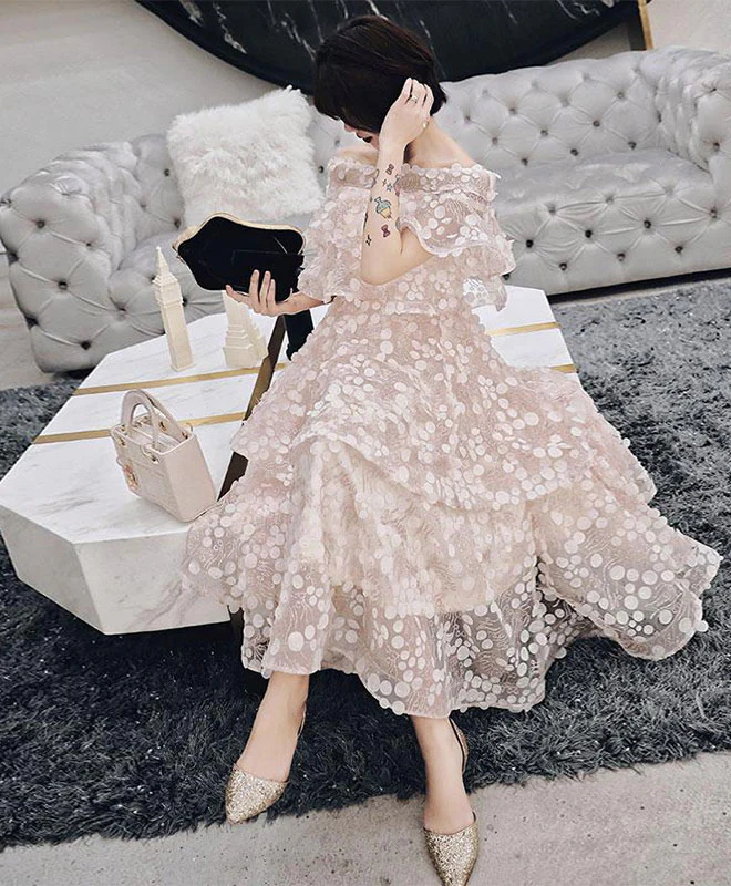 Unique Light Pink Tulle Short Prom Dress, Homecoming Dress - Deanwangkt