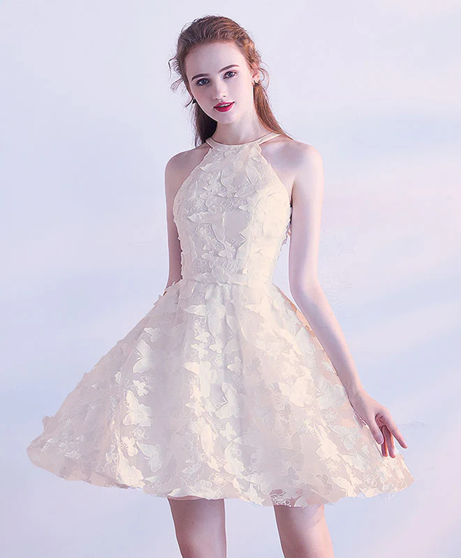 White Short Prom Dress, Cute Homecoming Dress - Deanwangkt