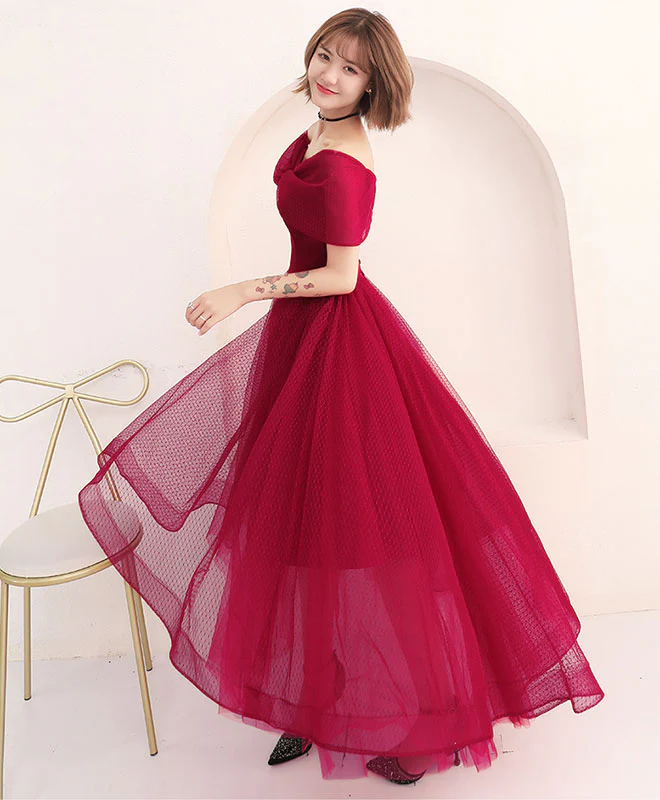 Simple Off Shoulder Tulle Prom Dress, Tulle Evening Dress - Deanwangkt