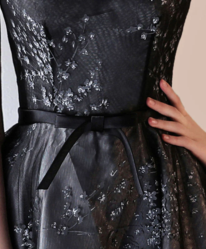 Black Tulle A Line Short Prom Dress, Black Homecoming Dress - Deanwangkt