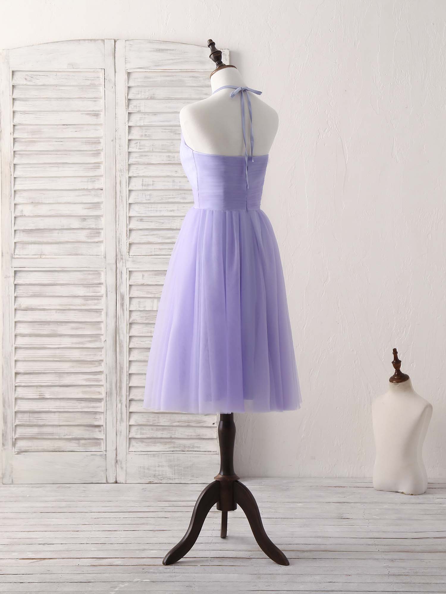 Purple Tulle Short Prom Dress, Simple Purple Homecoming Dress - Deanwangkt