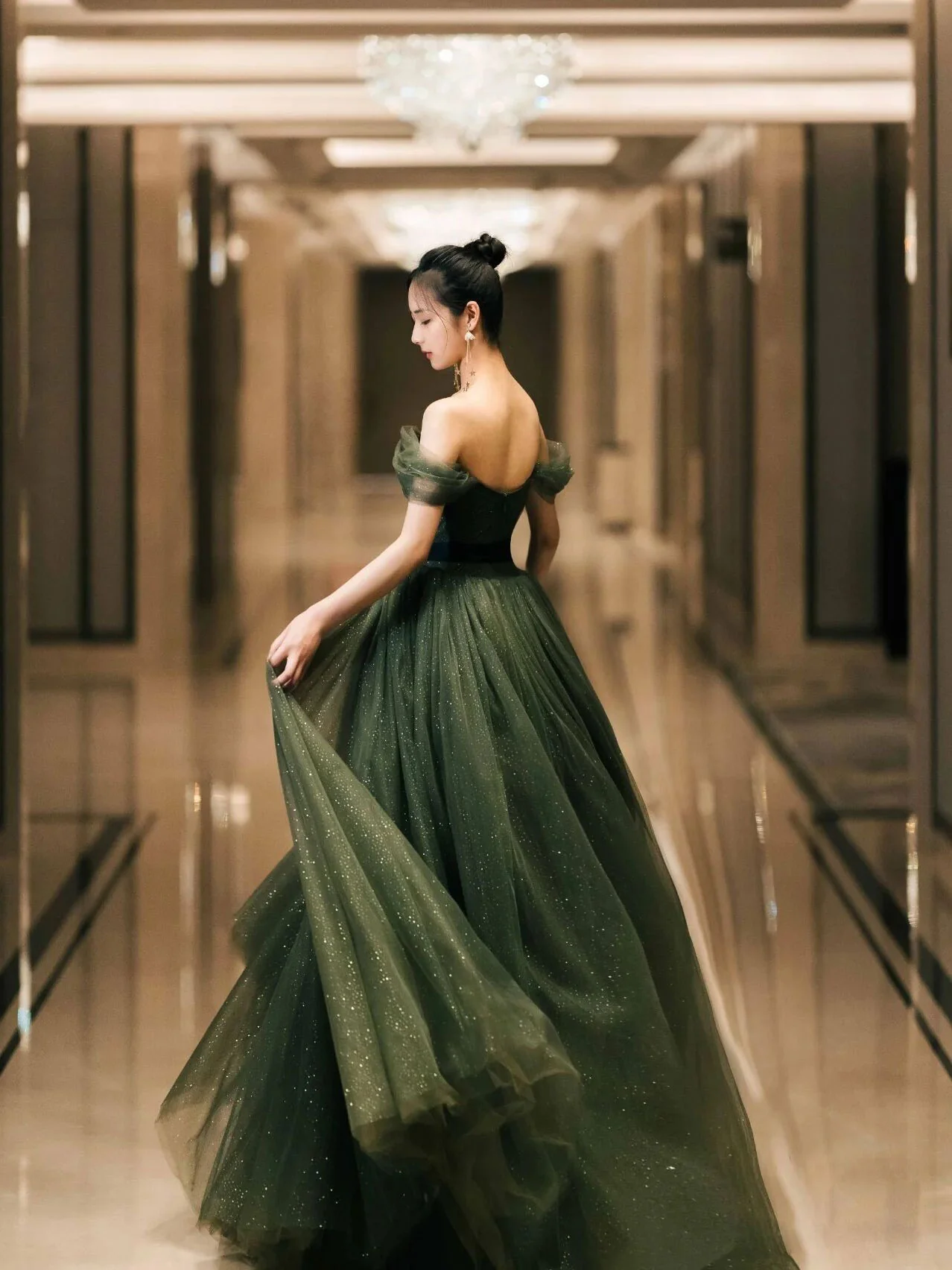 Elegant Sweetheart Neck Tulle Sequin Long Prom Dress, Backless Graduation Dresses - Deanwangkt