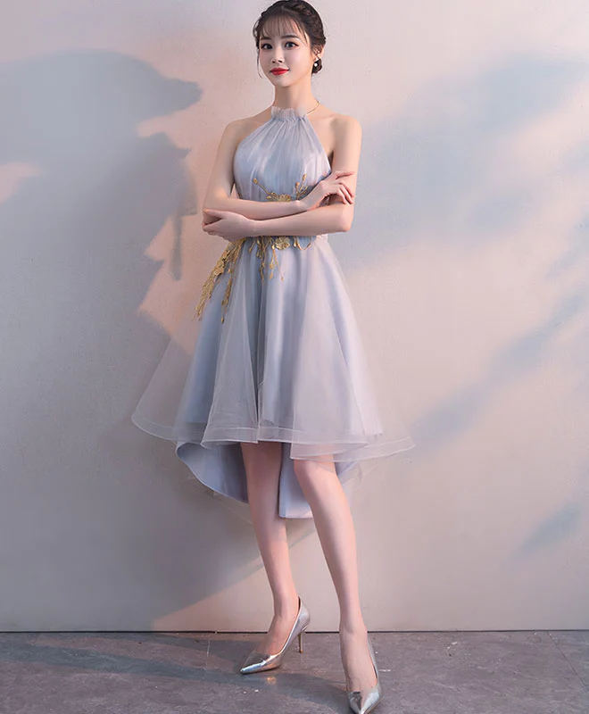 Cute Tulle Lace Short  Prom Dress, High Low Evening Dress, Homecoming Dress - Deanwangkt