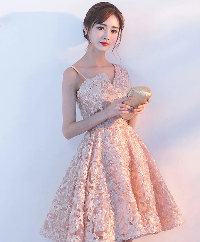 Cute A Line One Shoulder Short Prom Dress, Homecoming Dress - Deanwangkt