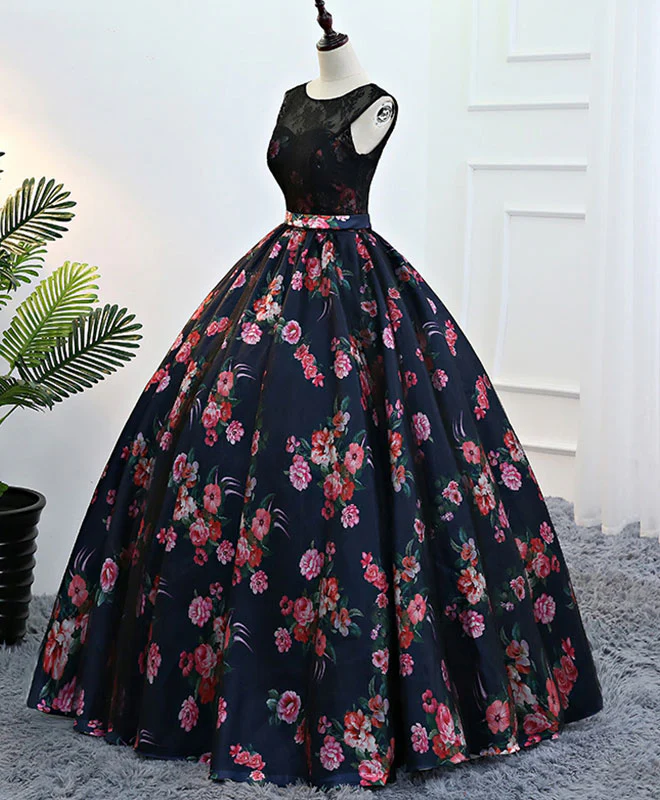 Black Lace Long Prom Gown, Black Evening Dress - Deanwangkt